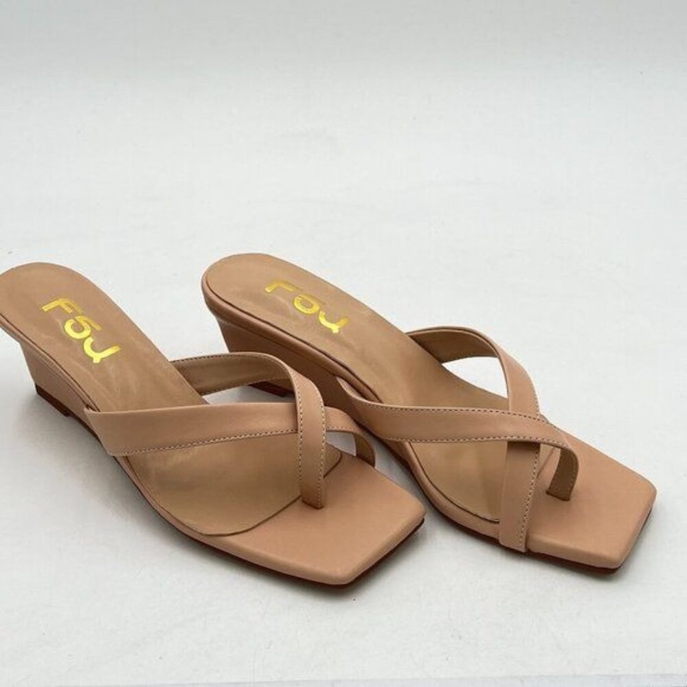 FSJ Women Casual Flip Flop Slide Mule Shoes Square Open Toe Thong Sandal Summer